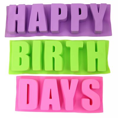 Happy' 'Birth' 'Days' Silikon Backform Set! Happy Birthday 110cm! Kuchenform