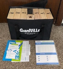 Giantville Jumbo Jr Tumbling Timber Toy Blocks Dice & Carry Bag Score Wood NEW