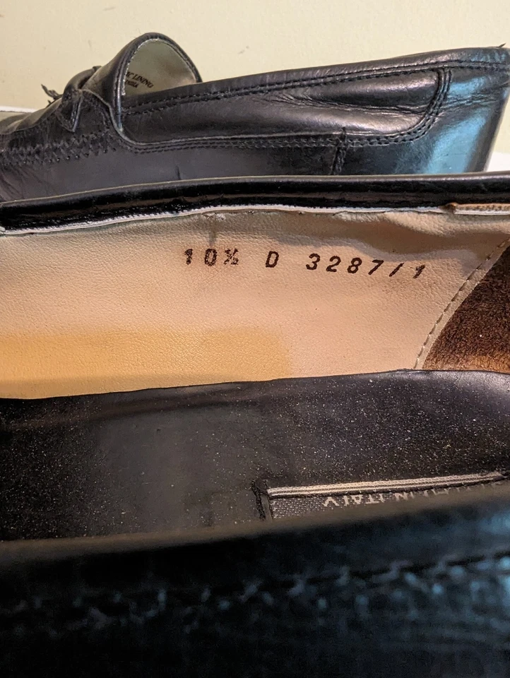 Stanley Blacker Talla 10.5 D Mocasines con borlas Kiltie negros Hechos en Italia Foto 4 de 4