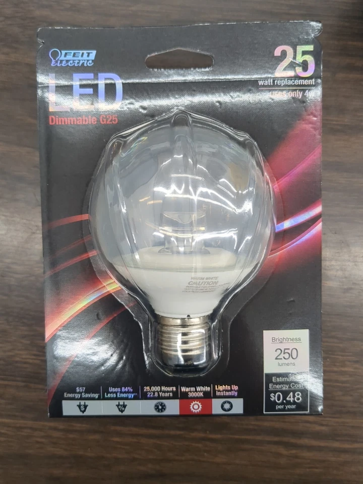 BPG25/CL/LED globe light bulb 4w 250 Lumens Warm White 3000k DIMMABIE 1 Bulb - Image 2 of 4