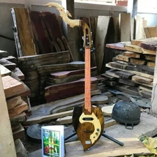 Lyre Phin Electric 3 Strings Isarn Acoustic Lao Guitar Traditional Musical Craft