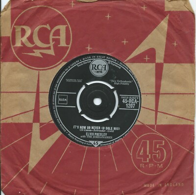 Elvis Presley:It's now or never (O sole mio)/Make me know it:UK RCA:1960