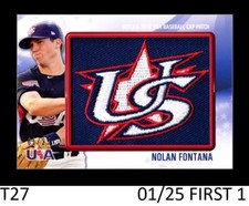 2011 BOWMAN REPLICA 2010 USA BASEBALL CAP PATCH NOLAN FONTANA ASTROS 01/25 FIRST