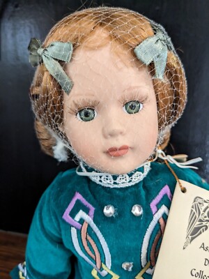 The Ashford Doll Collection Siobhan 15'' Porcelain Doll W/Stand Ireland Designed