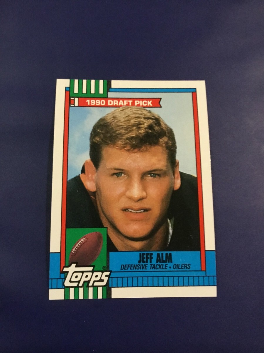 1990 Topps # 211 JEFF ALM ROOKIE RC Notre Dame Houston Oilers Set
