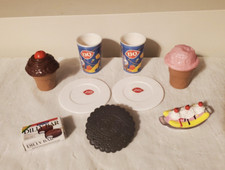 LOT Play Food PRETEND Desserts DAIRY QUEEN Dilly Bar CUPS Cones Kids Size