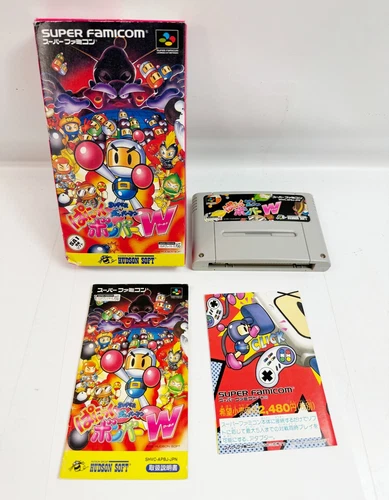 BOXED SNES PANIC BOMBER W Super Famicom JAPAN