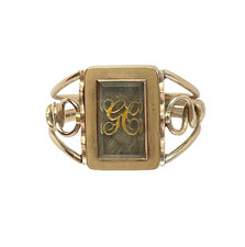 Georgian Swivel Gold Morning Ring 9ct C1800