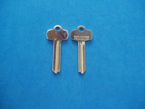 LOT OF FIVE NICKEL SILVER FITS BEST KEY BLANKS FOR " M "  KEYWAY - Afbeelding 5 van 7