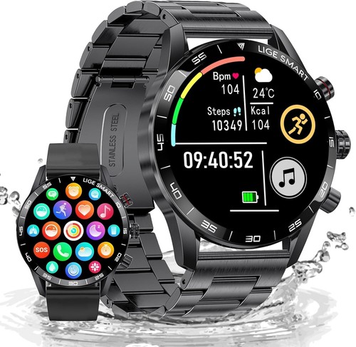 FOXBOX Montre Connectée Homme, 1.43" Écran Amoled Smart Watch avec 24/7 - Photo 1/7