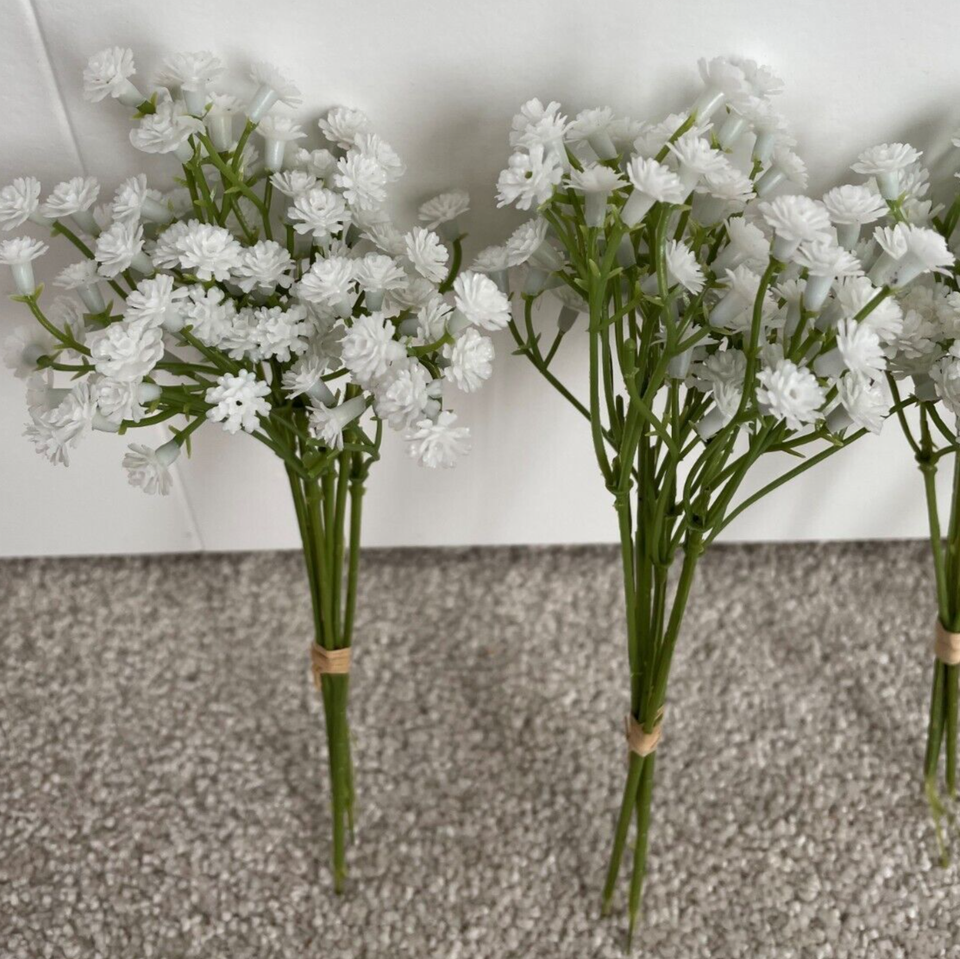 7 White Artificial Flower Bunches eBay