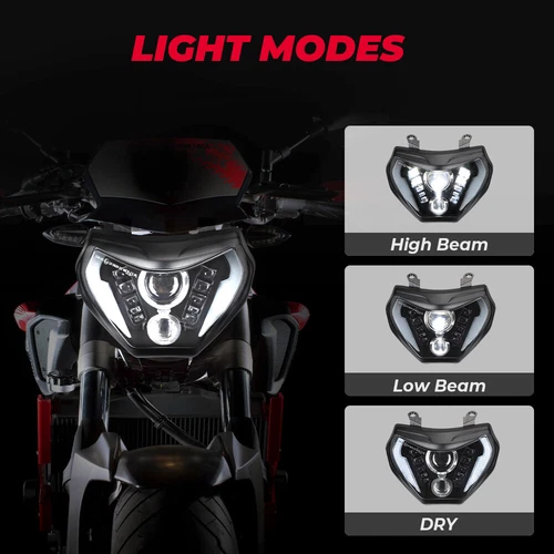LED Headlight Assembly With DRL For Yamaha MT07 2018 2019,MT09 FZ09 2014-2016 - Picture 2 of 11