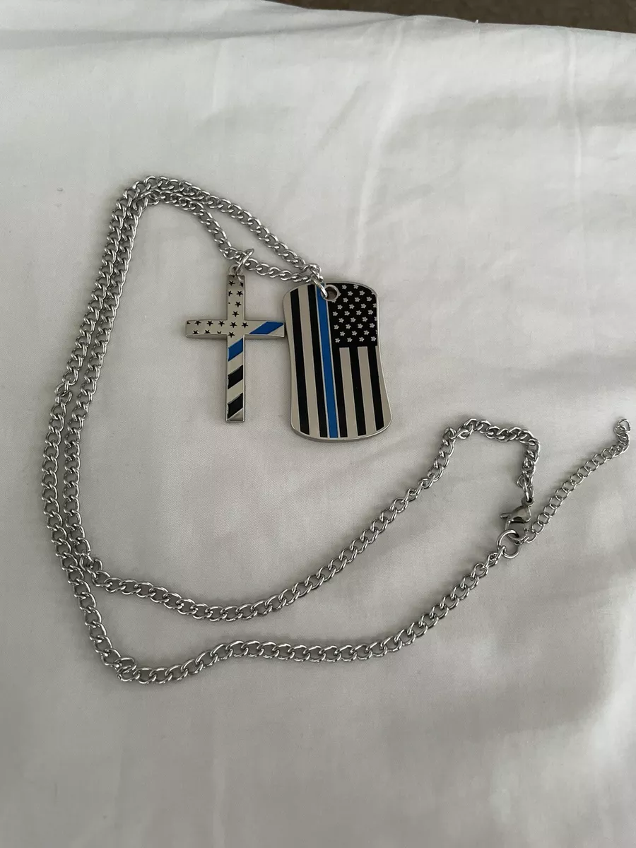 Blue line hotsell cross necklace