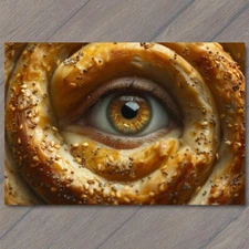 Art Print Eye Roll Pun Eye in a Baked Roll Crazy Surreal Weird Strange Unusual