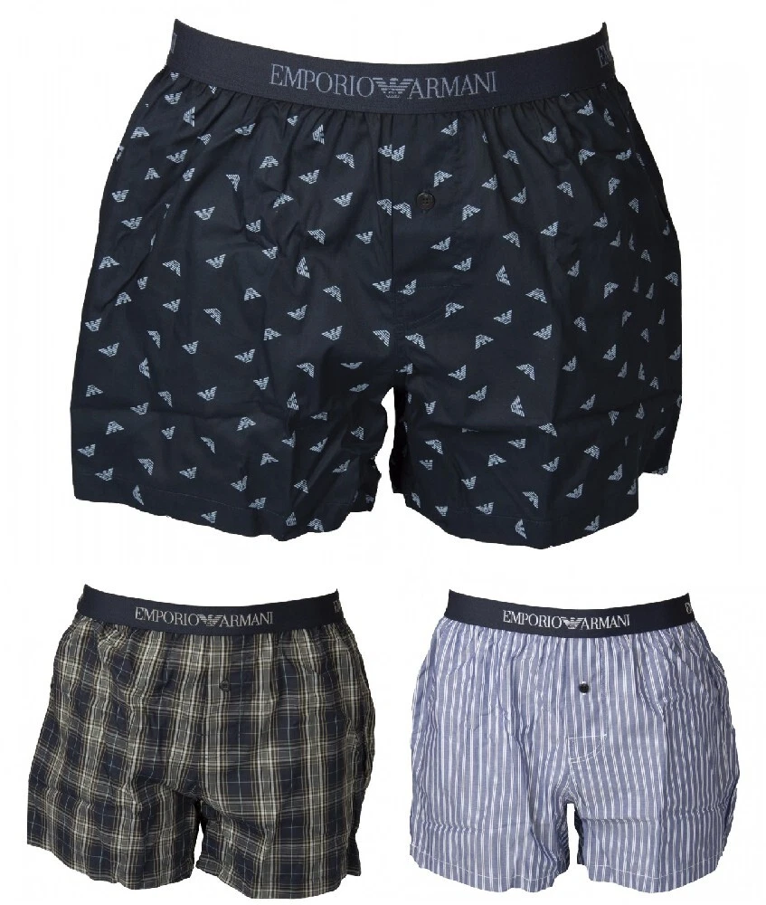 EMPORIO ARMANI men s boxer in cotton fabric open in front with visible elastic b