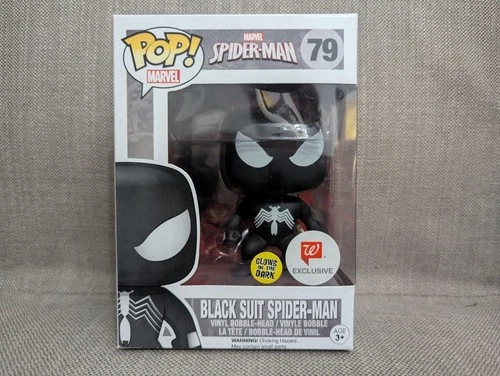 Funko Pop! Vinyl: Marvel #79 Black Suit Spider-Man Figure Glow In The Dark