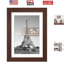5x7 Picture Frame, Display Pictures 4x6 with Mat or 5 x 7 Without, Wall Hangi...