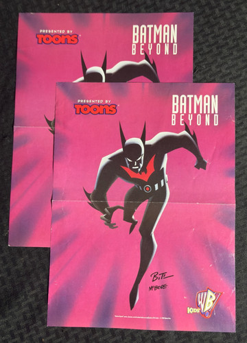 1998 BATMAN BEYOND Toons 10x13" Poster FN/FN+ DC Comics / Bruce Timm LOT of 2