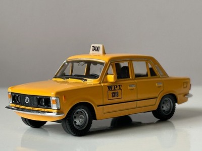 Fiat 125p Taxi Polish/Italian Car Model Toy Yellow Diecast 1:43 Scale Welly