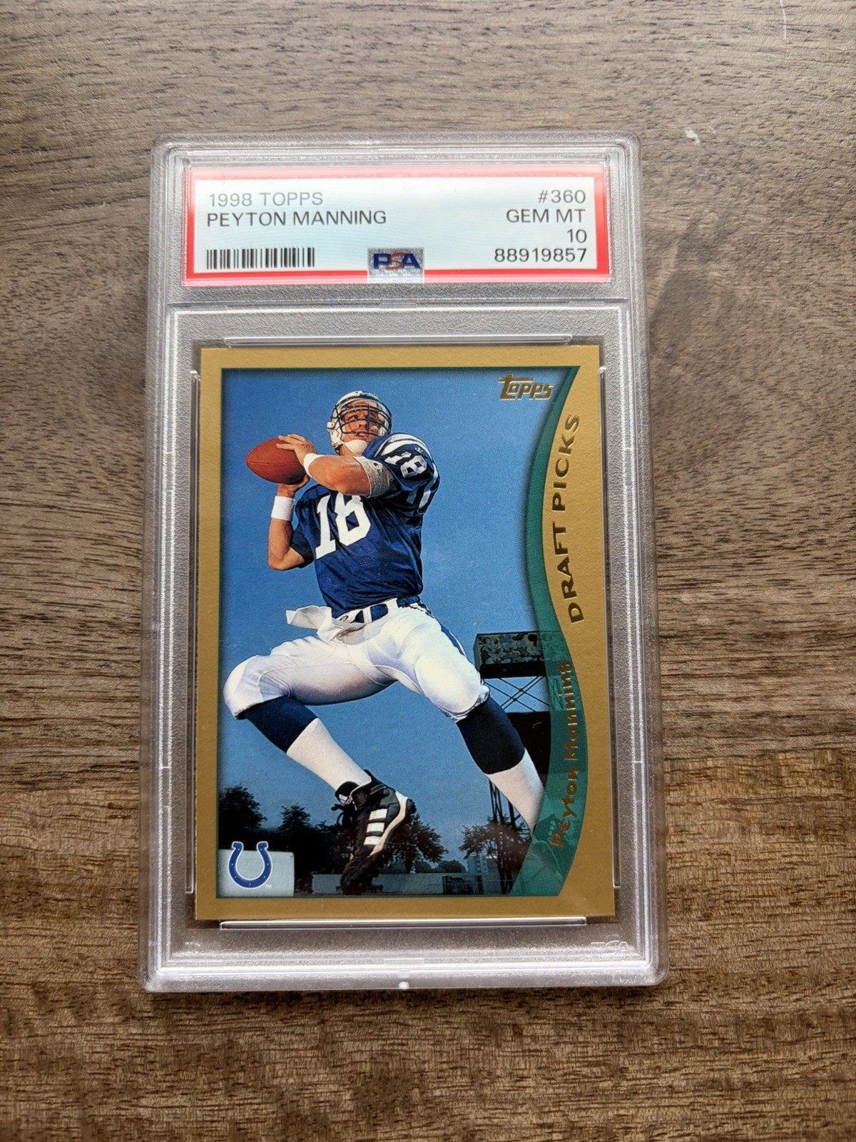 Peyton Manning Rookie 1998 Topps #360 RC NFL Colts PSA 10