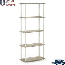 5-Tier Multipurpose Shelf Display Rack No-Screw Assembly Indoor Storage Unit New