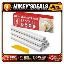 Clear Contact Paper - 6 Rolls Adhesive Book Covers, 13.5" x 5 ft, Craft  DIY