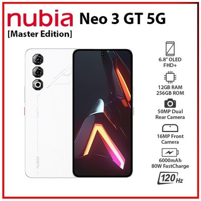 NEW nubia Neo 3 GT 5G 12GB+256GB MASTER EDITION Dual SIM Android Mobile Phone