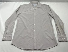 Mizzen  Main Shirt Mens XL White Check Leeward Trim Fit Stretch Performance USA