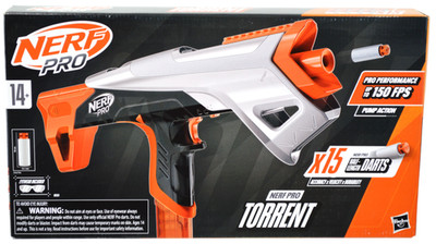 Nerf Pro Torrent 15 Half-Length Dart Blaster Pump Action 150 FPS NEW Hasbro