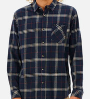 RIP CURL Men's Blue Checked In Flannel Long Sleeves Woven Shirt, Medium - BNWT
