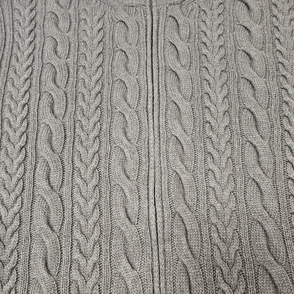 Spada Roma Sweater Mens 2XL Brown Full Zip Cable Knit Mock Neck Made in Italy - Image 4 of 4