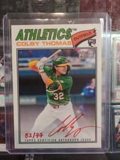 2026 Topps Heritage Colby Thomas Real One Autograph Red Ink  /77 (RC) on card