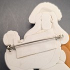 Plastic Poodle Dog Brooch Pin Pinback White Tan Pink Animals & Insects 3 in — photo 4
