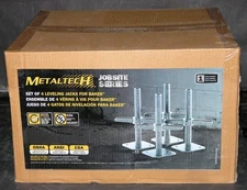 MetalTech Scaffolding Platform 12" Leveling Jacks Galvanized Steel 4-Pack NIB