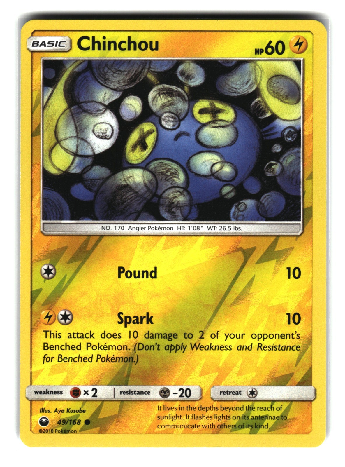 Chinchou 49/168 Reverse Holo Celestial Storm Pokemon Card NM