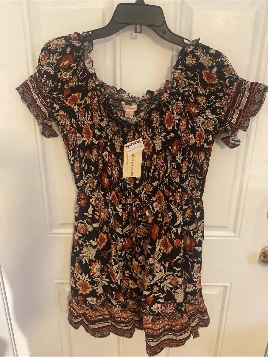Blouse Femme BAND OF GYPSIES à Manches Longues - Motif Floral Multicolore, Taille S, Neuf Sans étiquette