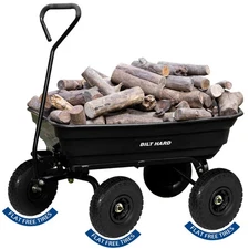 Poly Garden Dump Cart 600 lbs with No Flat Tires, Quick Release