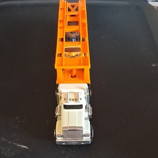 Stompers Schaper Mfg. Co. Mack Car Carrier Semi Truck Orange/White