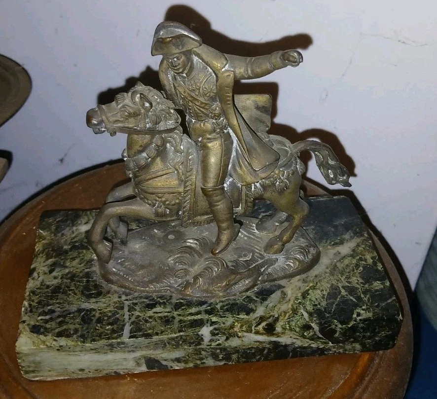 Statue de Napoléon 1er à Cheval, Bronze Doré. XIXÈME  - Photo 2/4