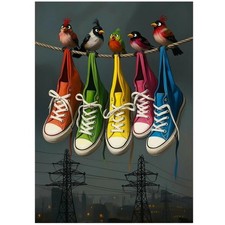 5D Diamond Painting Set Bird with Shoes Theme Full Round Diamond DIY Art Resin