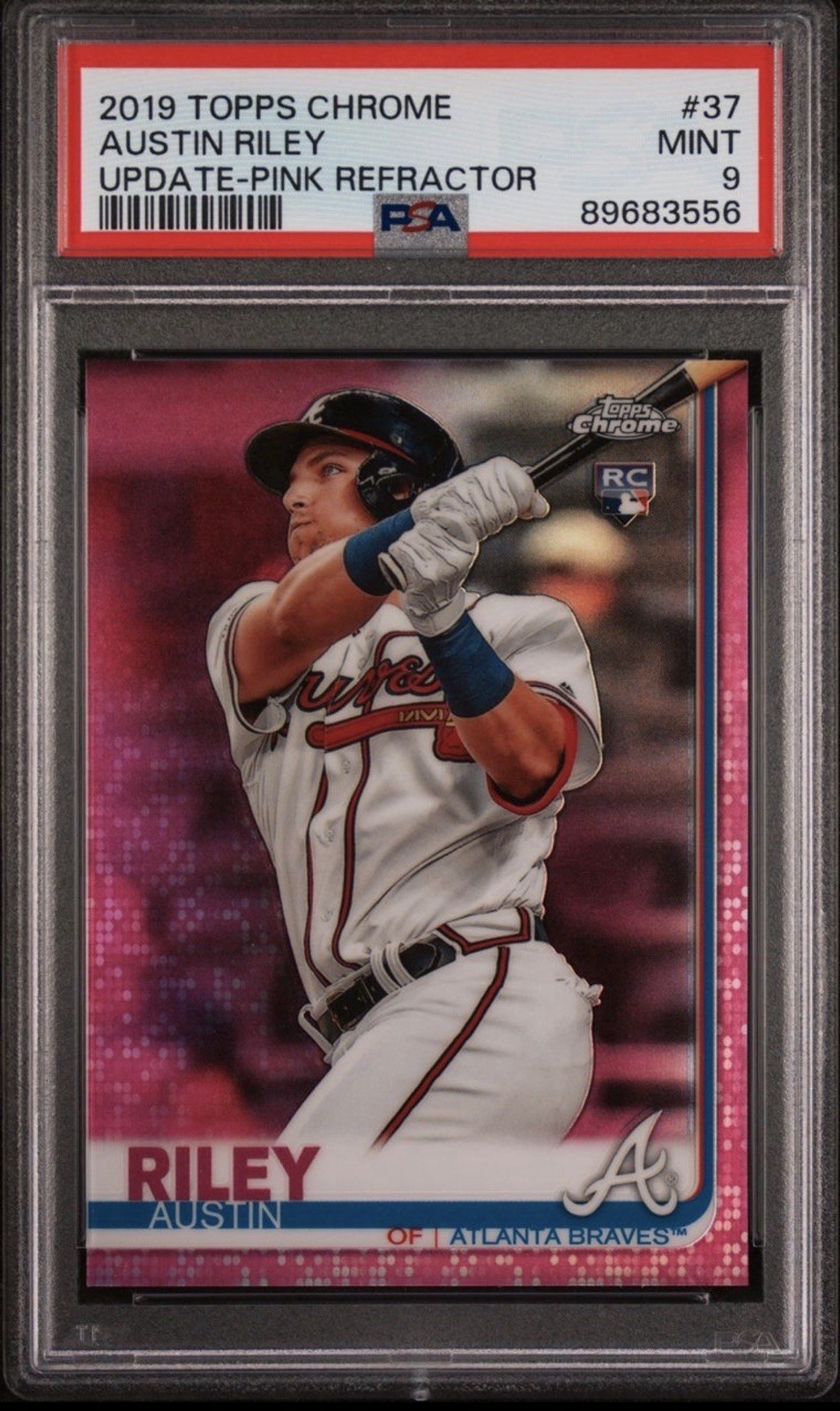 2019 TOPPS CHROME UPDATE #37 AUSTIN RILEY UPDATE-PINK REFRACTOR PSA 9