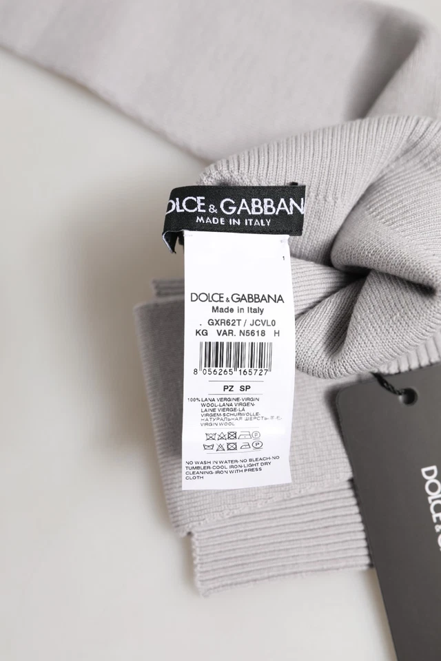 DOLCE & GABBANA Gloves Gray Virgin Wool Knitted Fingerless Men One Size 340usd - Image 3 of 4