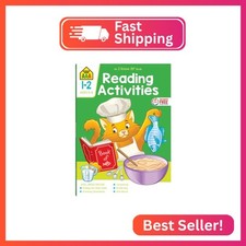 School Zone Reading Activities 1-2 Workbook: 64 Pages, 1st Grade, 2nd Grade, Com