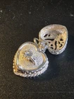 vintage sterling silver heart ring box with engagement ring charm/pendant 4g