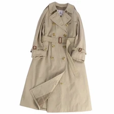 Vintage Burberry Burberrys Coat Trench Back Check Outerwear Womens Used MOLO-0