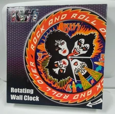 KISS Rock and Roll Over Rotating Wall Clock NIB 2003