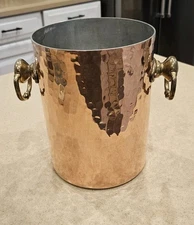 RARE MAUVIEL FRANCE COPPER HAMMERED WINE M30 1830 BUCKET COOLER ICE BAR HOLDER