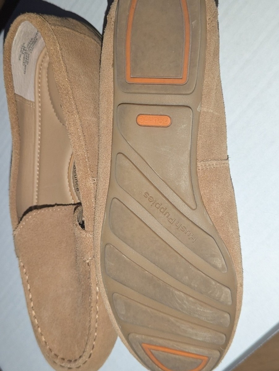 Hush Puppies Tan Leather Backless Loafer Mules Slip On 