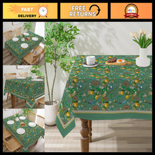 Lemon Hummingbird Spring Tablecloth 60x84" - Floral Rectangle Decor for Home  P