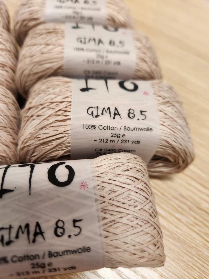 Ito Cotton Gima 8.5 Bundle 7x Skeins Cream Brand New Ex Shop Stock - Image 3 of 4